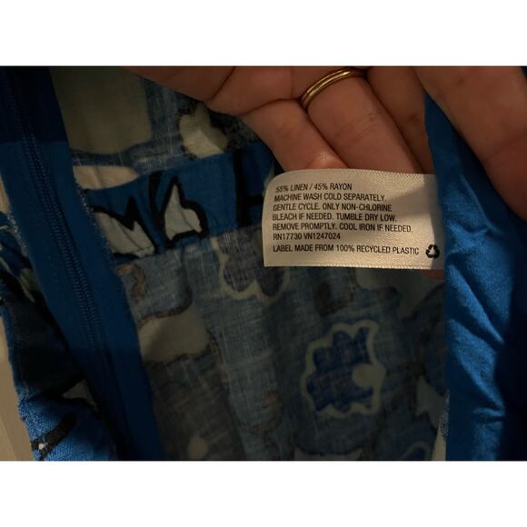 RHODE Women’s Blue Zinnia Print Jumpsuit - Size Large, Boho Chic Style - Picture 5 of 6